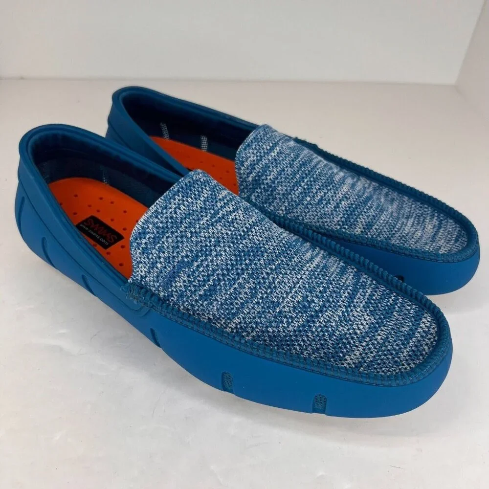 Swims Mens 21308-824 Blue Venetian Classic Low Top Slip On Size 10 Loafers